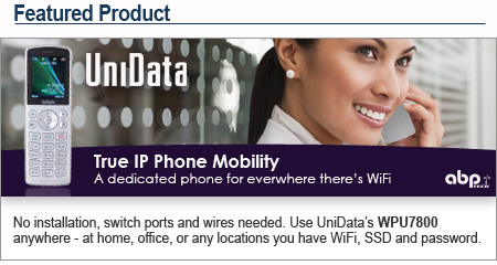 UniData WPU7800 WiFi Phone - No installation, switch ports and wires needed. Use UniData�s WPU7800 anywhere - at home, office, or any locations you have WiFi, SSD and password.