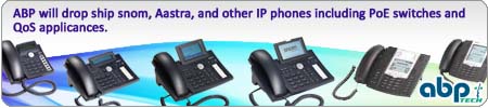 ABP will drop ship snom, Aastra and other IP phones including PoE switches and QoS appliances