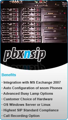 PBXNSIP - The top  SIP based  IPBX software for both Windows or Linux servers. Runs on your own servers in conjunction with our AudioCodes Gateways.