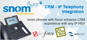 snom phones connect with salesforce, Netsuite, Outlook and more for increased productivity and perfect tracking of calls.