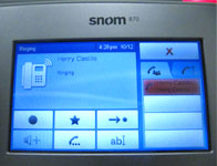 snom 870 - Display of an incoming call.