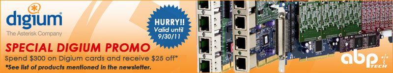 Digium Promo - Buy $300 worth of Digium Cards, receive $25 discount*
      