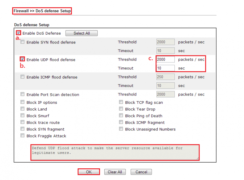 DrayTek Firewall Denial-of-Service Defense