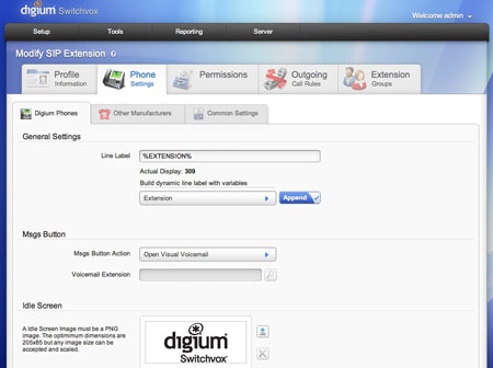 New Menu Option in Switchvox for Digium IP Phones
