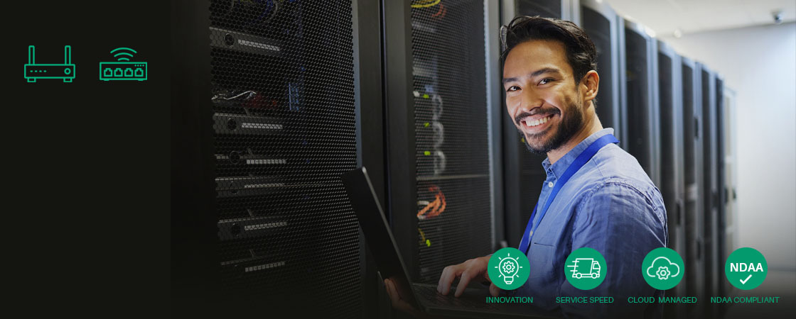 Network engineer managing infrastructure in a data center